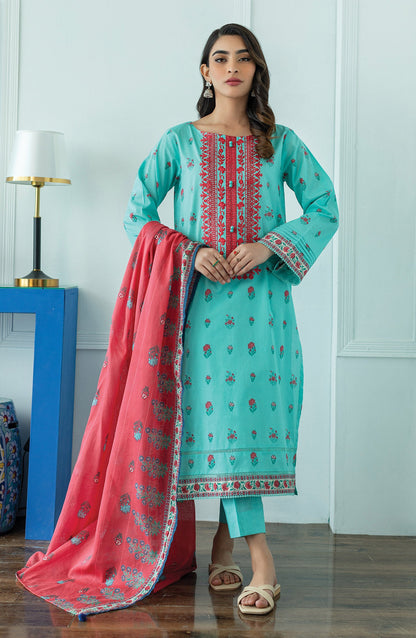 Orient - Unstitched 3 Piece Embroidered Lawn Shirt , Cambric Pant and Lawn Dupatta
