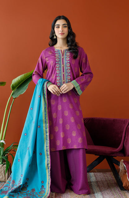 Orient - Unstitched 3 Piece Embroidered Karandi Shirt , Karandi Pant and Karandi Dupatta