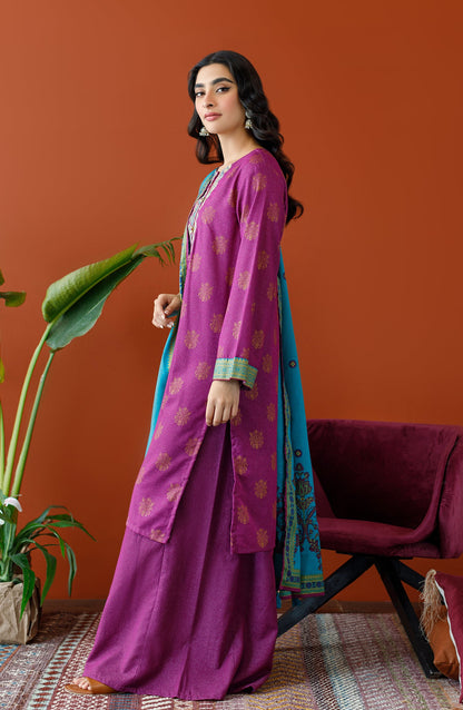 Orient - Unstitched 3 Piece Embroidered Karandi Shirt , Karandi Pant and Karandi Dupatta