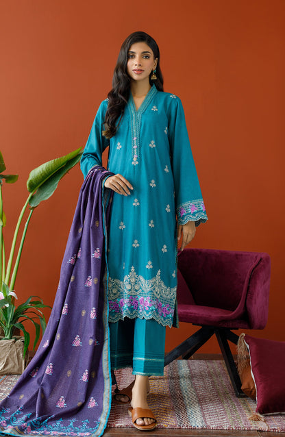 Orient - Unstitched 3 Piece Embroidered Karandi Shirt , Karandi Pant and Karandi Dupatta