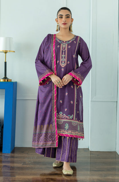 Orient - Unstitched 3 Piece Embroidered Lawn Shirt , Lawn Pant and Lawn Dupatta