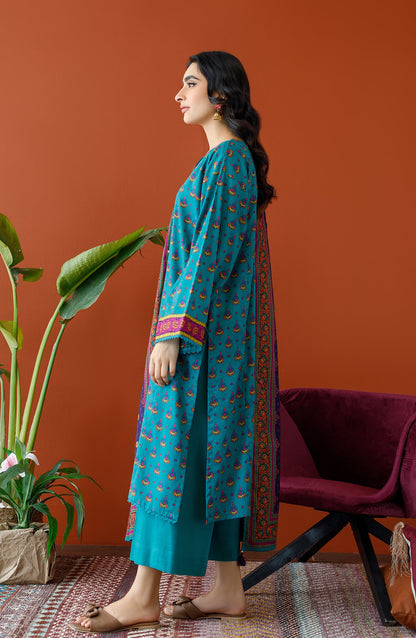 Orient - Unstitched 3 Piece Printed Khaddar Shirt , Khaddar Pant and Khaddar Dupatta