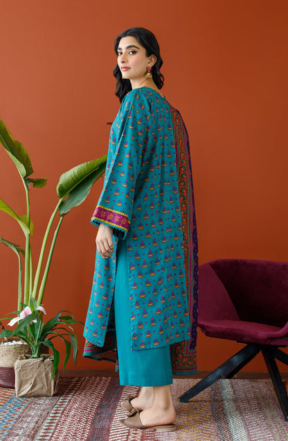Orient - Unstitched 3 Piece Printed Khaddar Shirt , Khaddar Pant and Khaddar Dupatta