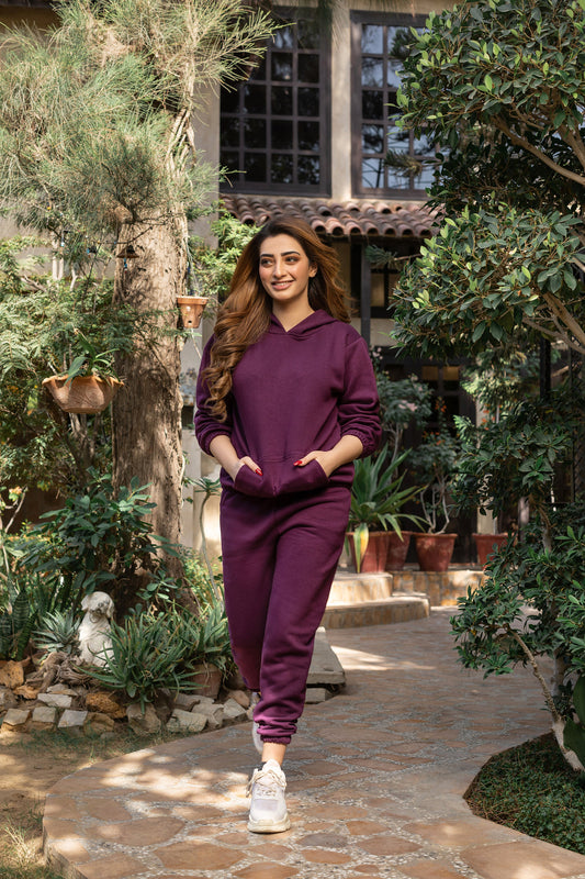 Decuir - tracksuit Crop Style Purple with warm hoodie and pants
