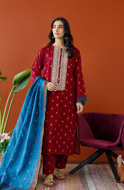 Orient - Unstitched 3 Piece Embroidered Cottel Shirt , Cottel Pant and Cottel Dupatta