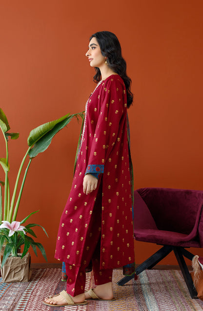 Orient - Unstitched 3 Piece Embroidered Cottel Shirt , Cottel Pant and Cottel Dupatta