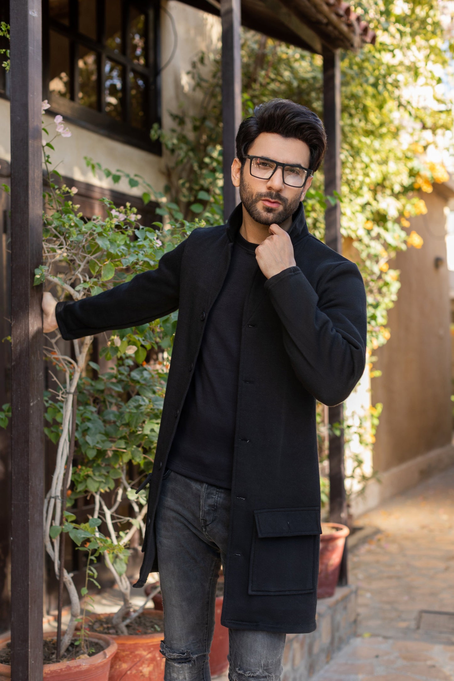 Decuir - Black Men's Long Coat Winter warm