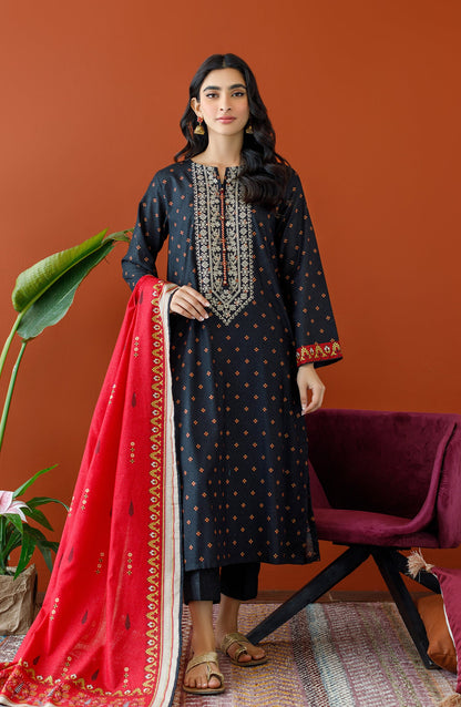 Orient - Unstitched 3 Piece Embroidered Karandi Shirt , Karandi Pant and Karandi Dupatta