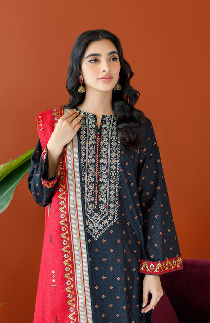 Orient - Unstitched 3 Piece Embroidered Karandi Shirt , Karandi Pant and Karandi Dupatta