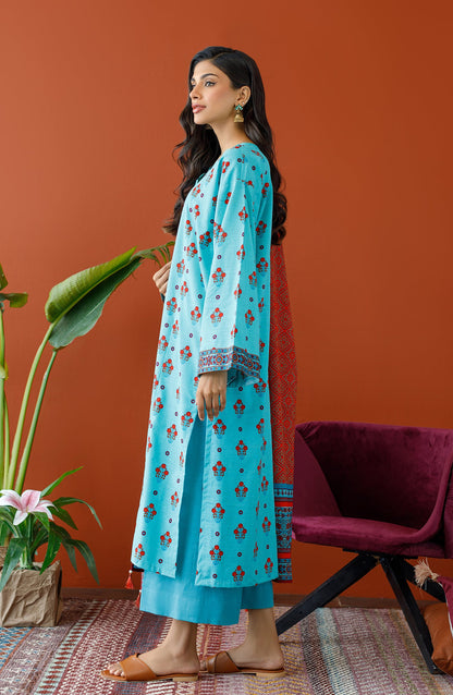 Orient - Unstitched 3 Piece Printed Khaddar Shirt , Khaddar Pant and Khaddar Dupatta