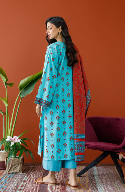 Orient - Unstitched 3 Piece Printed Khaddar Shirt , Khaddar Pant and Khaddar Dupatta