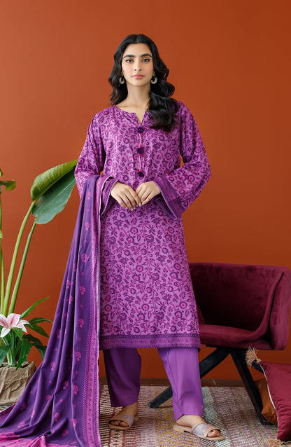 Orient - Unstitched 3 Piece Printed Linen Shirt , Linen Pant and Linen Dupatta