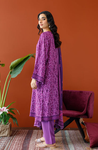 Orient - Unstitched 3 Piece Printed Linen Shirt , Linen Pant and Linen Dupatta