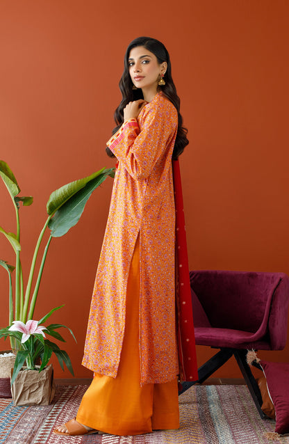 Orient - Unstitched 3 Piece Printed Khaddar Shirt , Khaddar Pant and Khaddar Dupatta