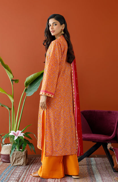 Orient - Unstitched 3 Piece Printed Khaddar Shirt , Khaddar Pant and Khaddar Dupatta
