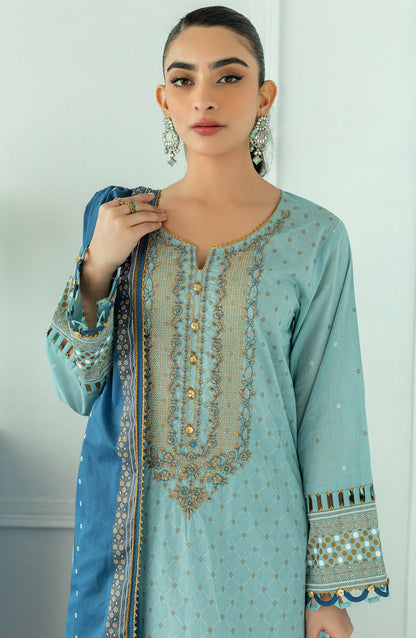 Orient - Unstitched 3 Piece Embroidered Lawn Shirt , Lawn Pant and Lawn Dupatta
