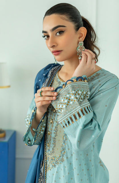 Orient - Unstitched 3 Piece Embroidered Lawn Shirt , Lawn Pant and Lawn Dupatta