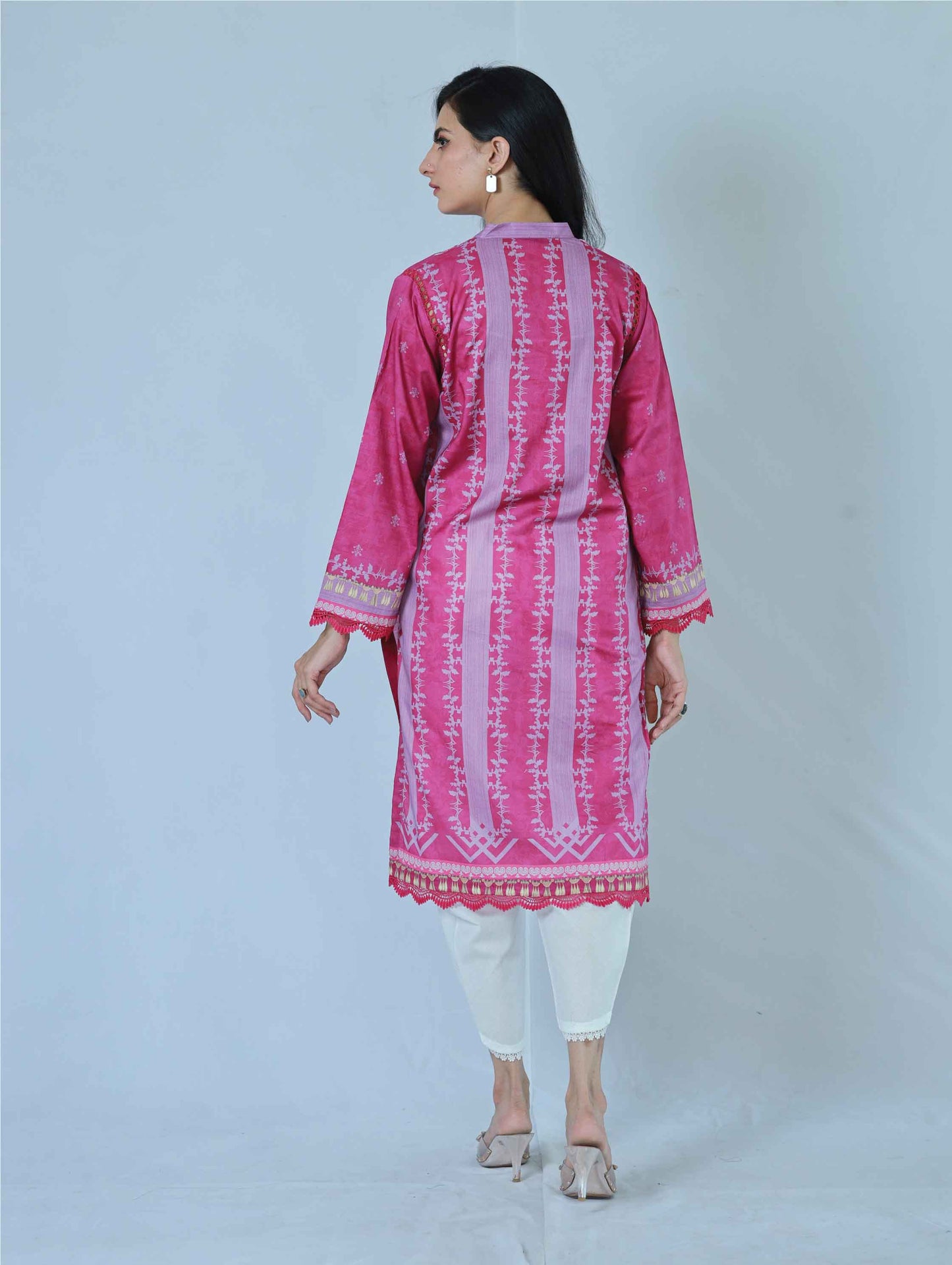 Bareeq Outfits - Purple Blossom Printed Shirt