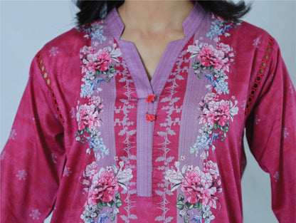 Bareeq Outfits - Purple Blossom Printed Shirt