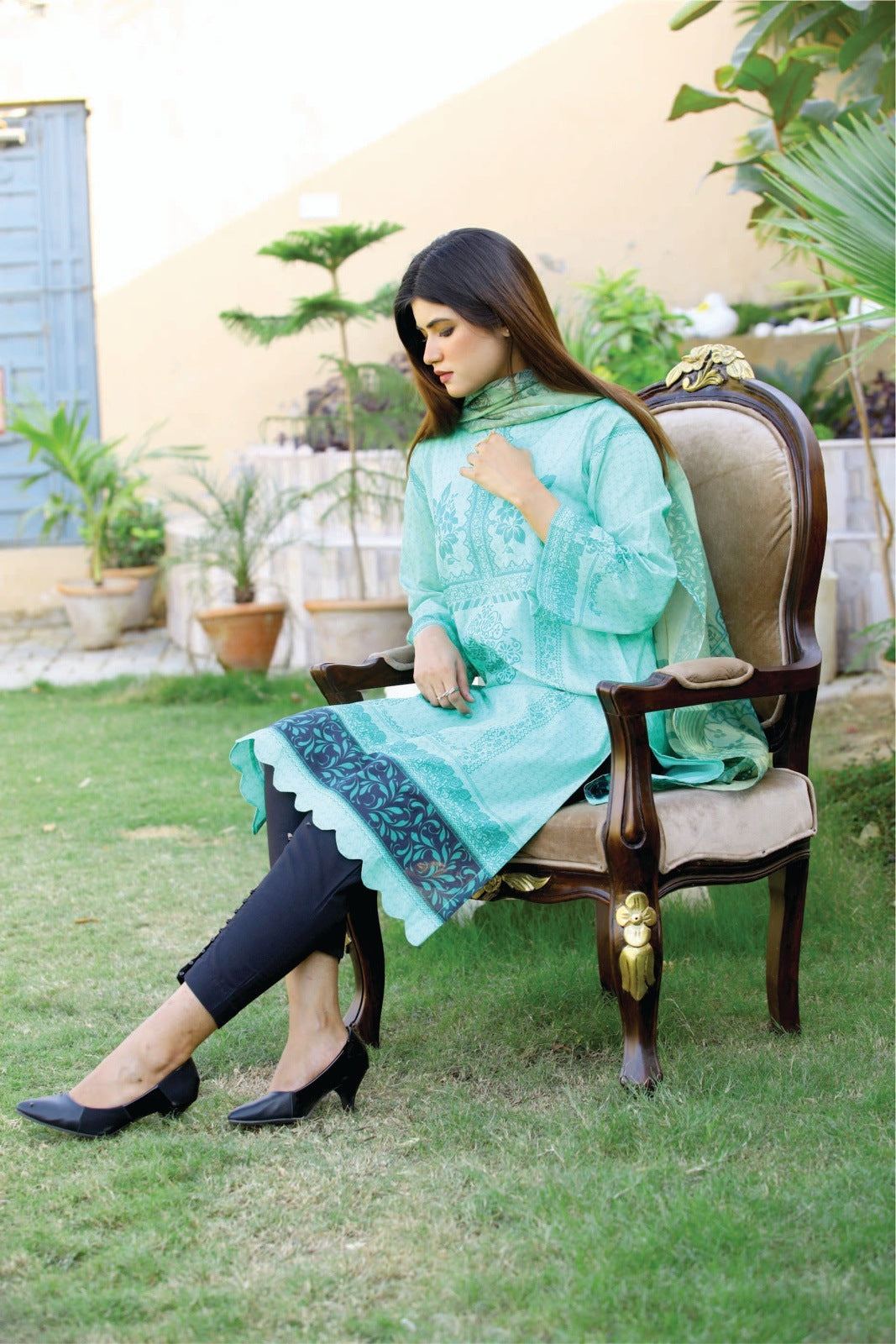 Bareeq Outfits - Light Green Printed 2 pcs