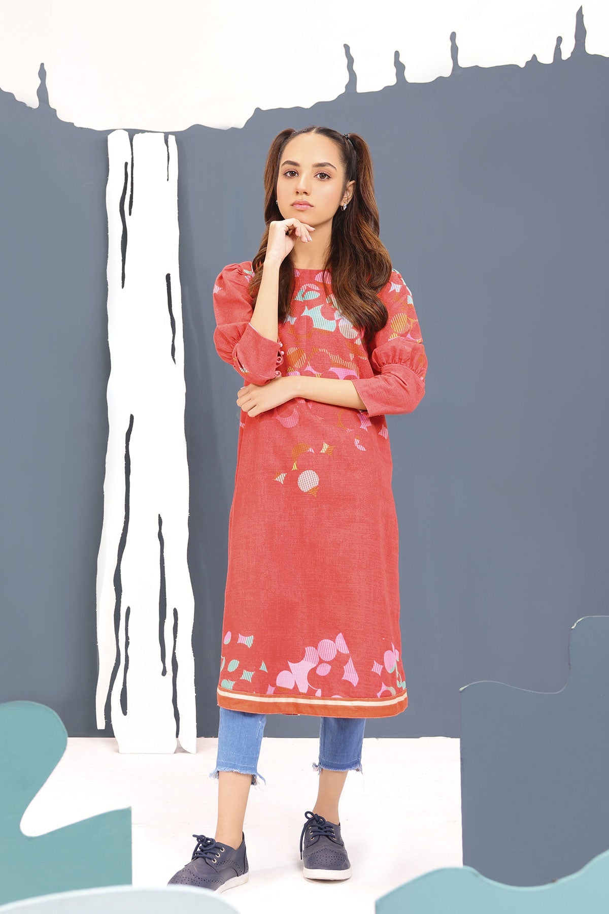 Printed Khaddar Shirt