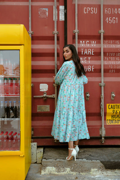 Printed Poly Lawn Dress