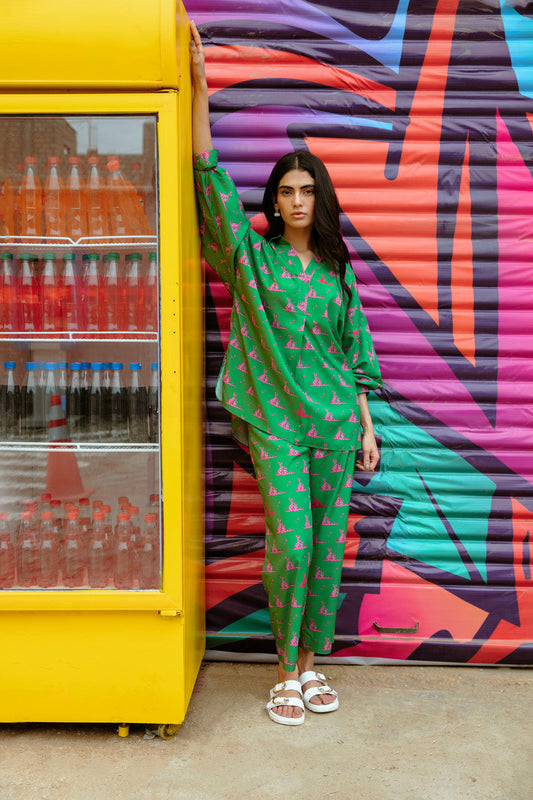 2 PC Printed Poly Lawn Outfit