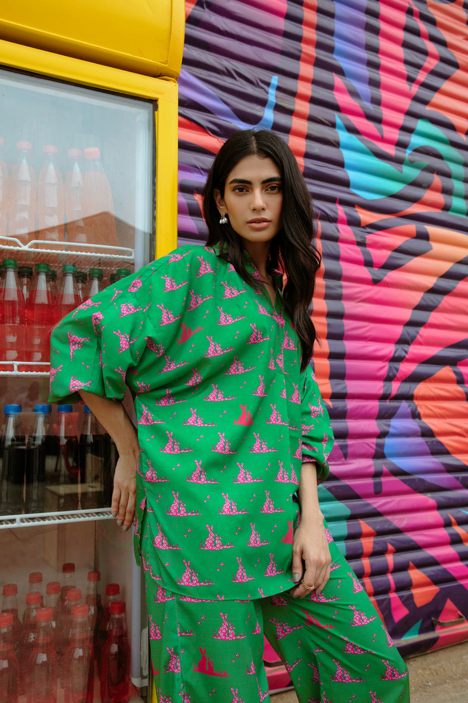 2 PC Printed Poly Lawn Outfit