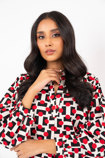Printed Khaddar Shirt