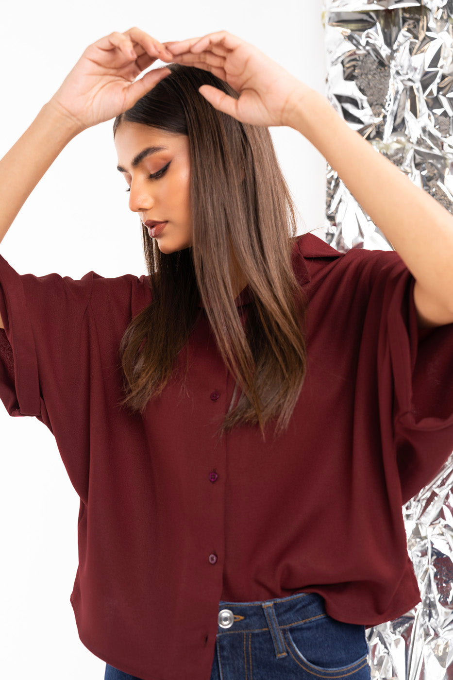 Dyed Crepe Shirt