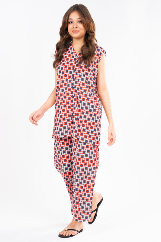2 PC Printed Cambric Outfit