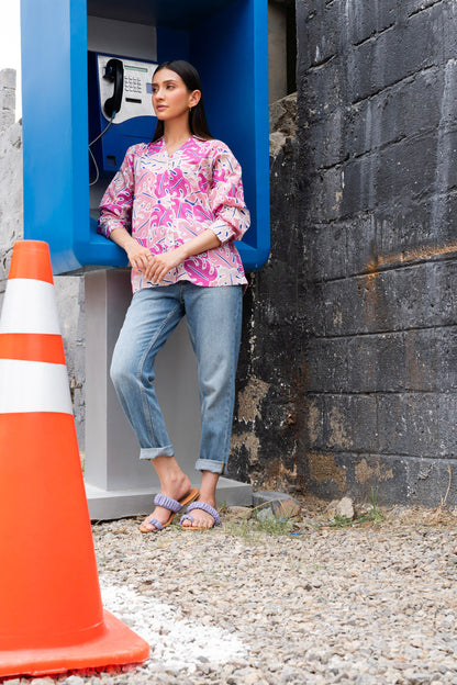 Printed Cambric Shirt