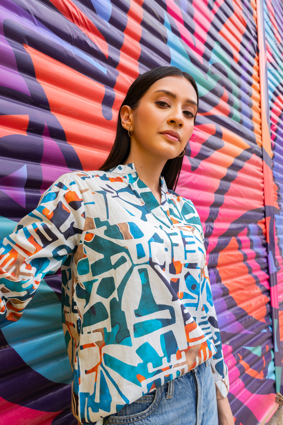 Printed Cambric Shirt