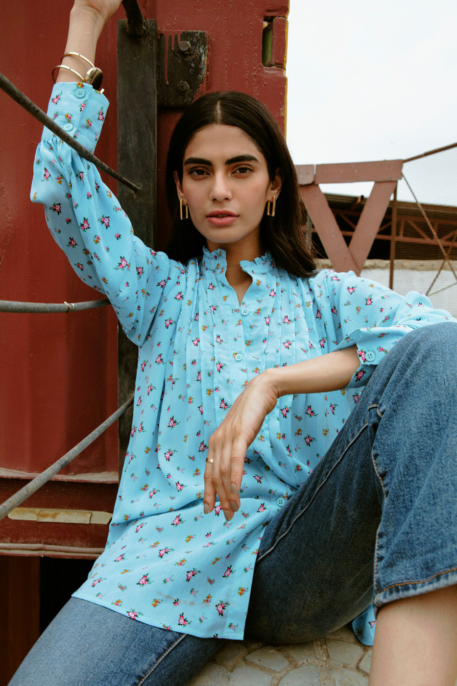Printed Chiffon Shirt