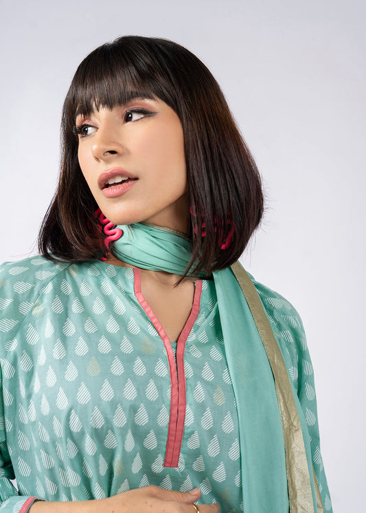 2 PC Printed Cambric Outfit