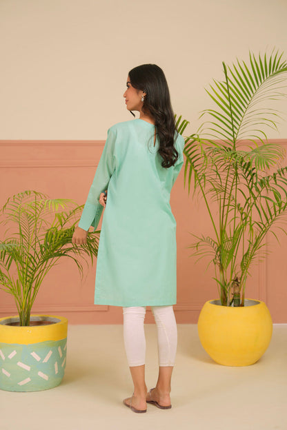 Dyed Embroidered Cambric Shirt