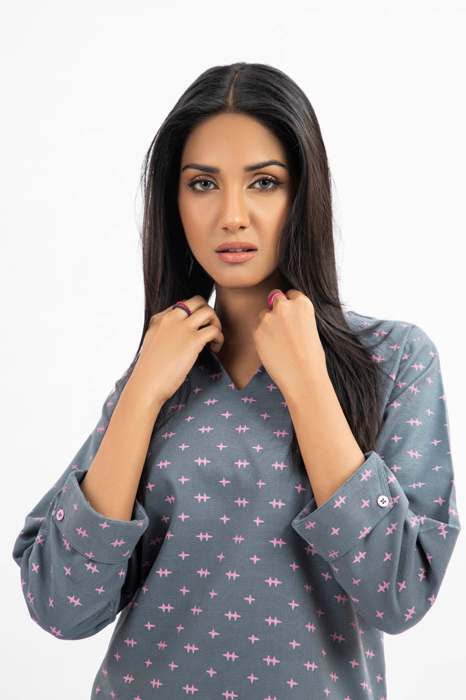 Printed Khaddar Shirt