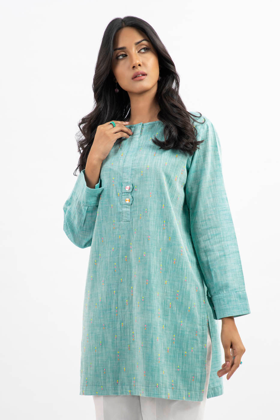 Dyed Embroidered Yarn Shirt