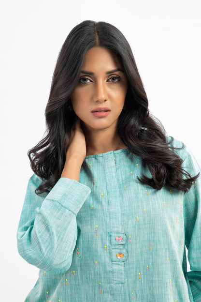 Dyed Embroidered Yarn Shirt