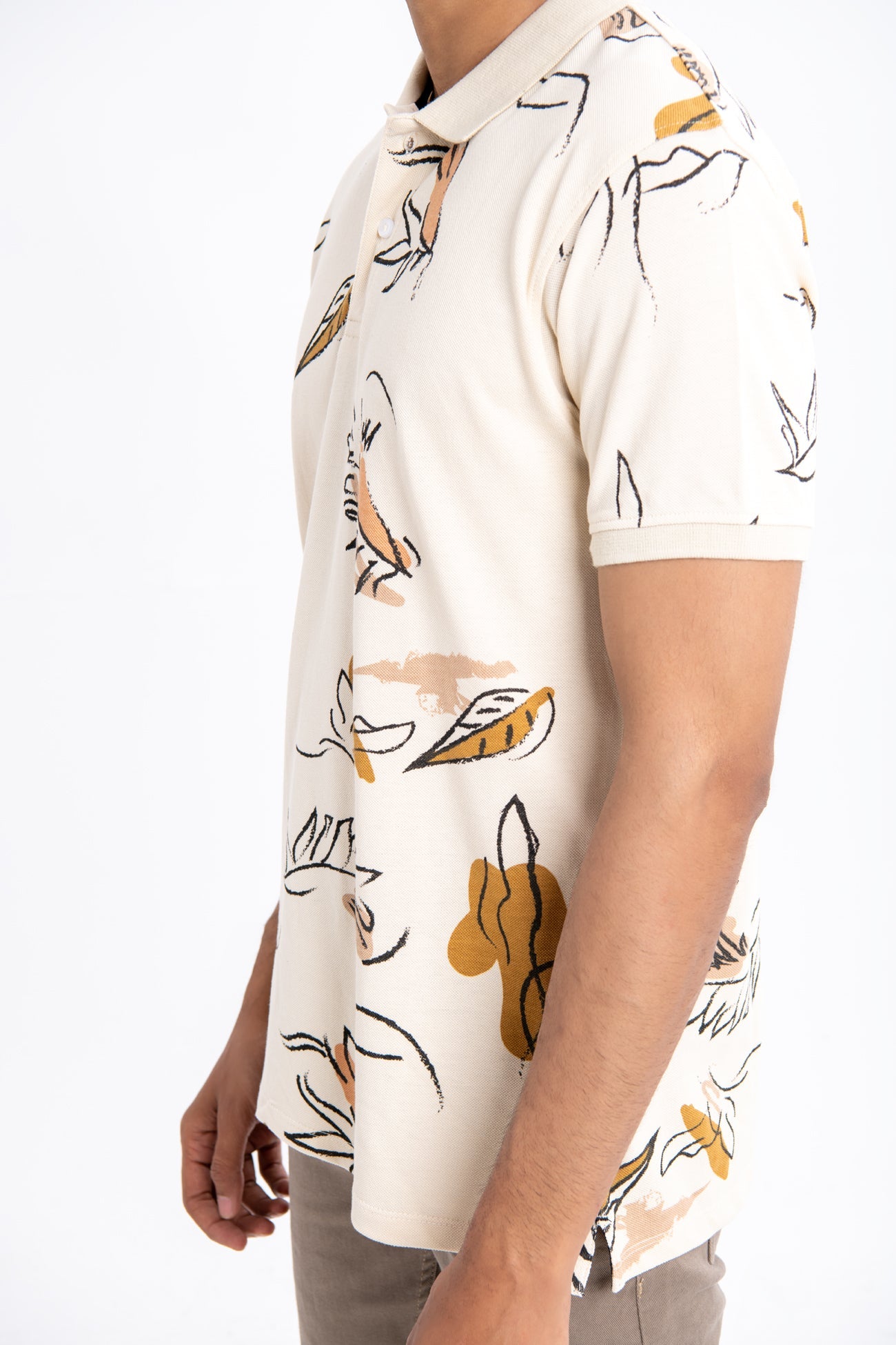 BTW - PRINTED COTTON PIQUE POLO