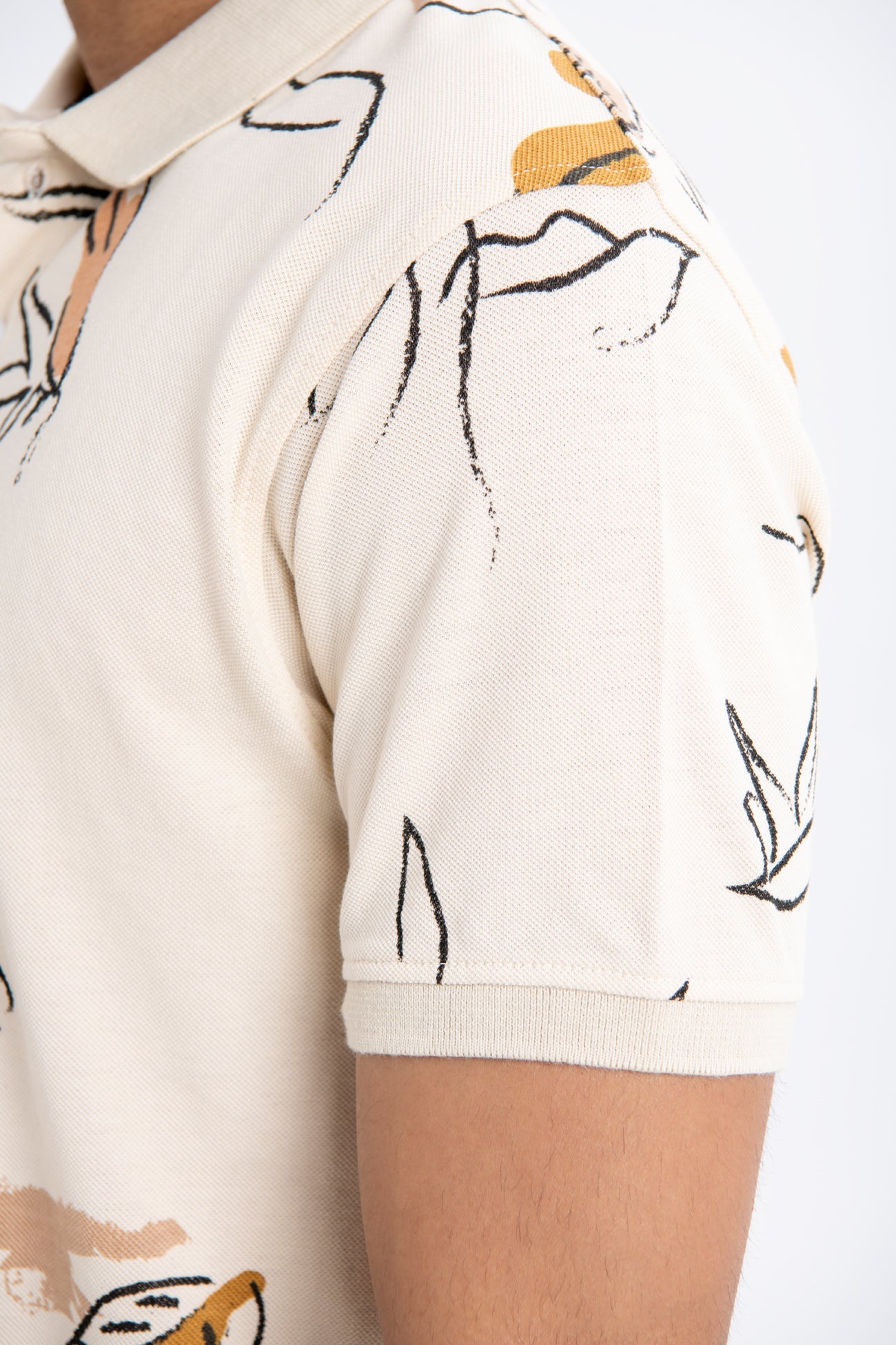 BTW - PRINTED COTTON PIQUE POLO