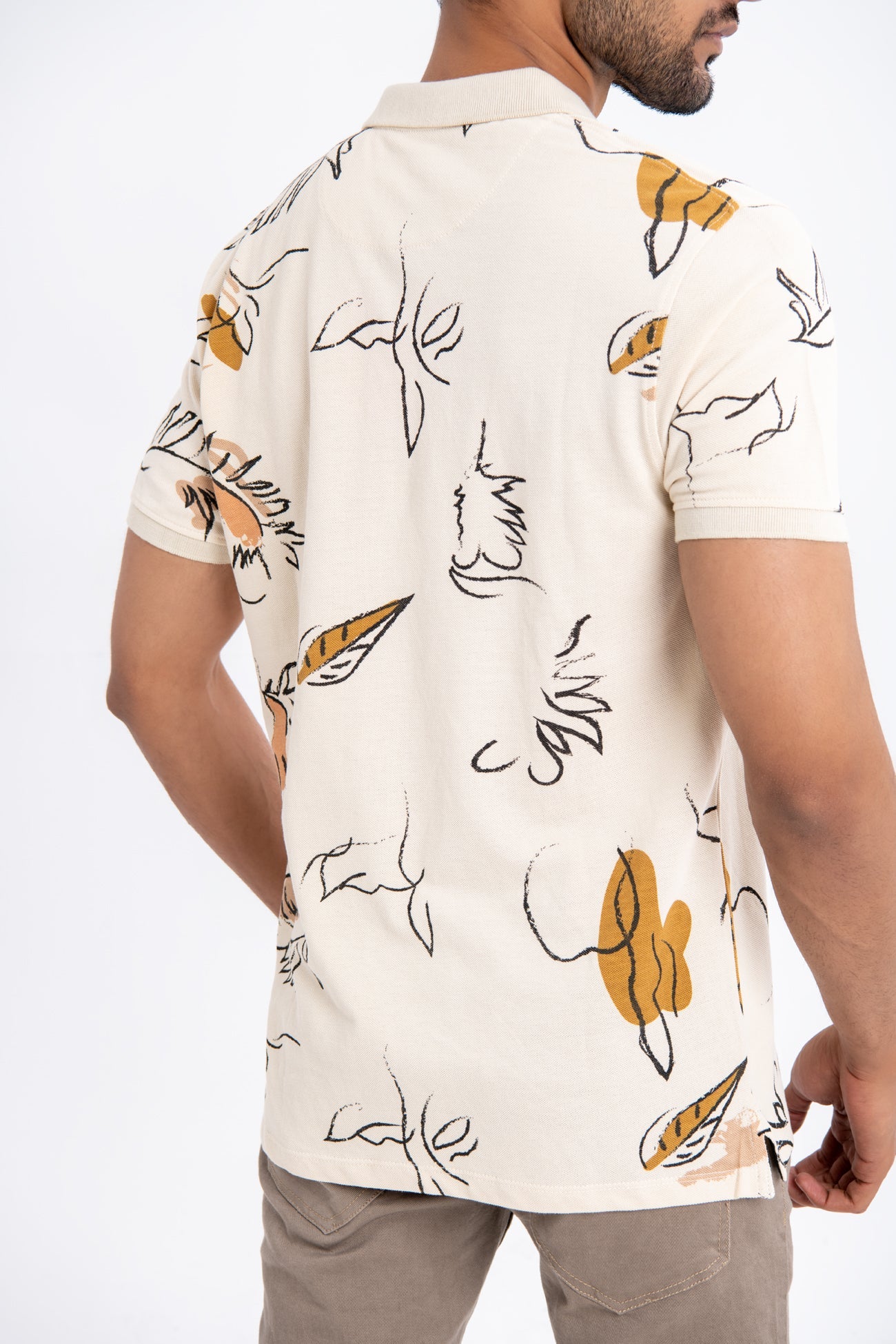 BTW - PRINTED COTTON PIQUE POLO