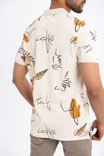 BTW - PRINTED COTTON PIQUE POLO