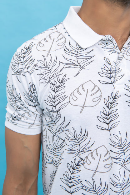 BTW - SLIM FIT PATTERNED POLO SHIRT