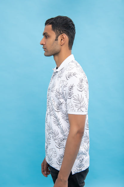 BTW - SLIM FIT PATTERNED POLO SHIRT
