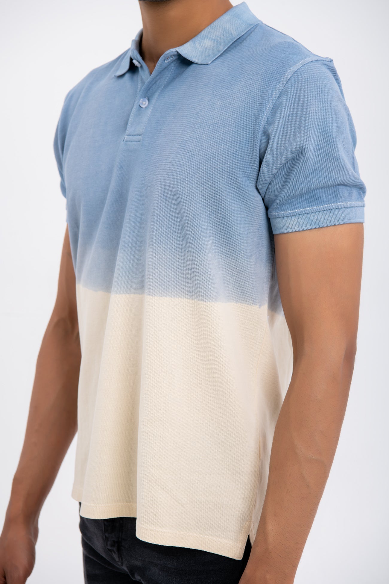 BTW - CONTRAST DIP DYED POLO SHIRT