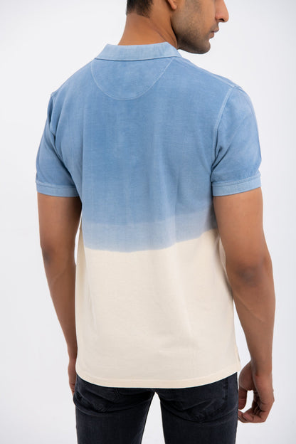 BTW - CONTRAST DIP DYED POLO SHIRT