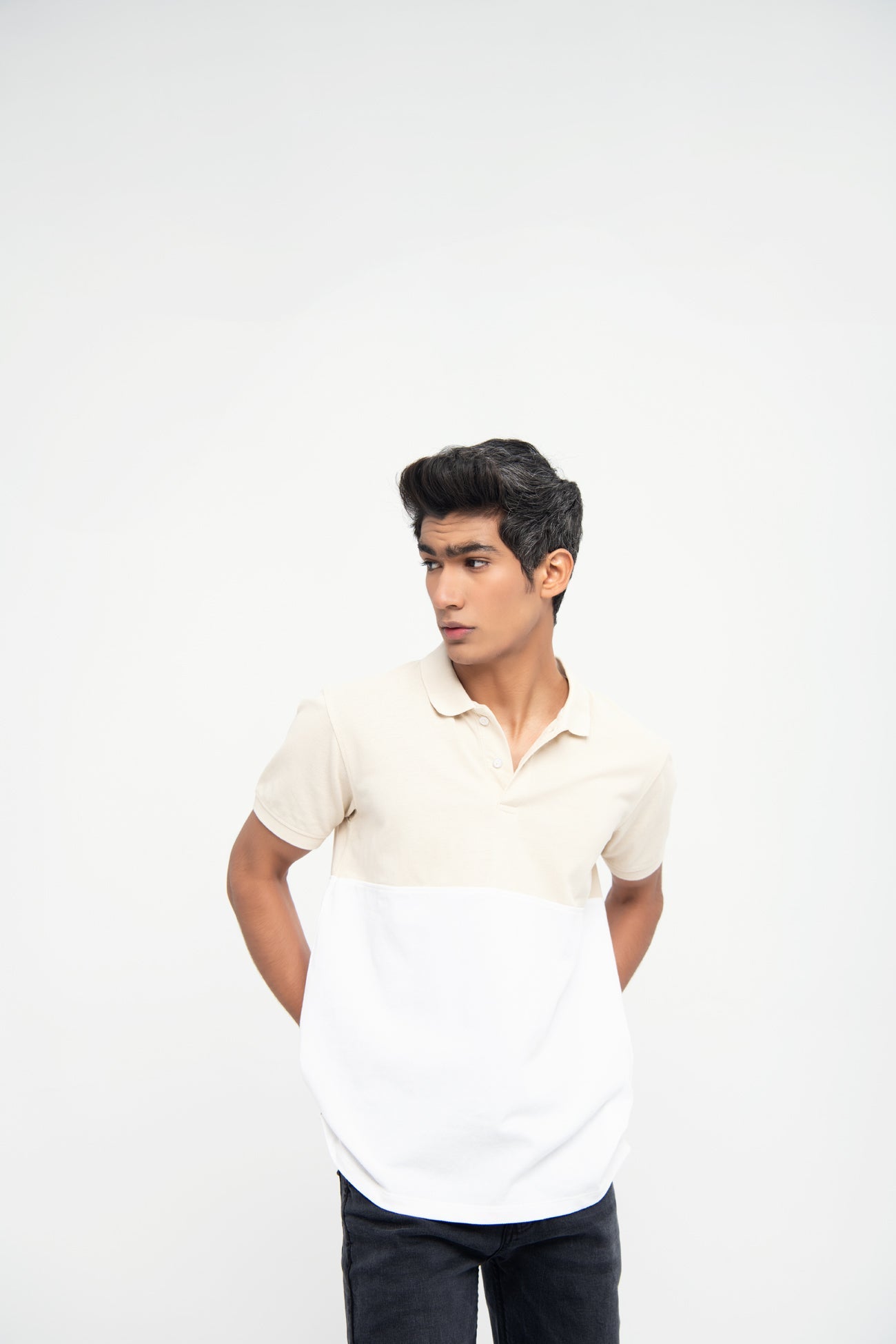 BTW - COLOR BLOCK COTTON POLO SHIRT