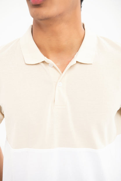 BTW - COLOR BLOCK COTTON POLO SHIRT