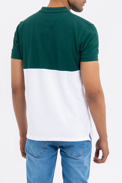 BTW - COLOR BLOCK COTTON POLO SHIRT